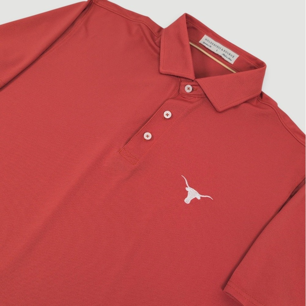 Holderness & Bourne UT Texas Longhorns The Macdonald Polo Mens Large Orange